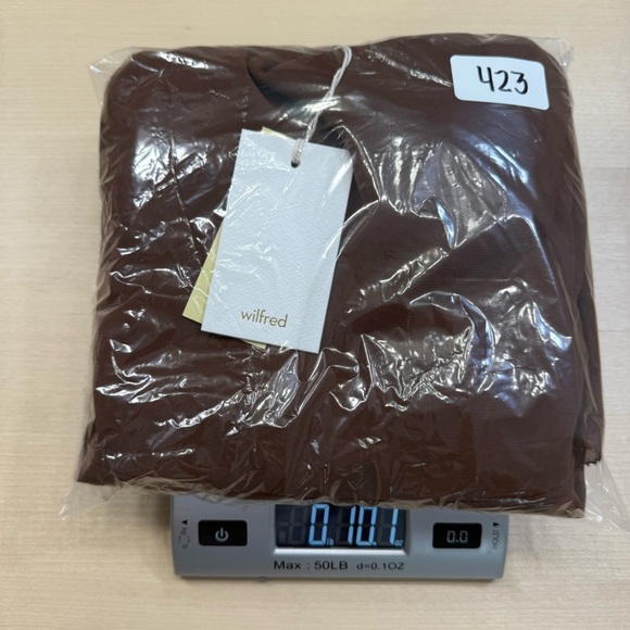 Wilfred Aritzia Emmylou Brown Cognac Square Neck Mini Dress Women’s 10 Chiffon - Picture 12 of 14